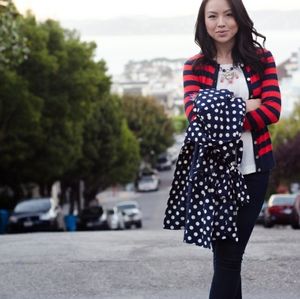 Polka dot coat vintage 60s style